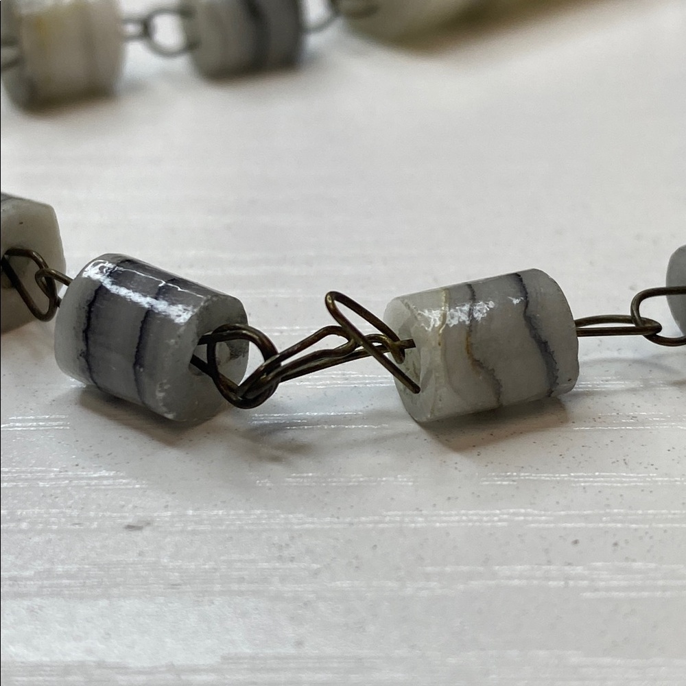 Mexican Grey Agate Statement Necklace - Picture 7 of 7